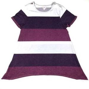 LLR Melissa Tunic Top-Size Small Purple Color Block